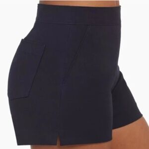 NWT Spanx Polished 6” Stretch Cotton Shorts Classic Navy - XS